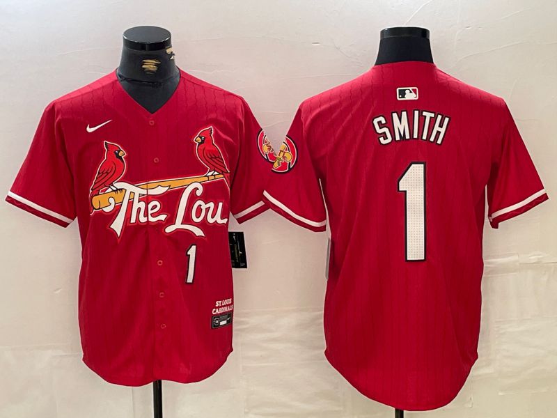 Men St.Louis Cardinals #1 Smith Red City Edition 2024 Nike MLB Jersey style 1->st.louis cardinals->MLB Jersey